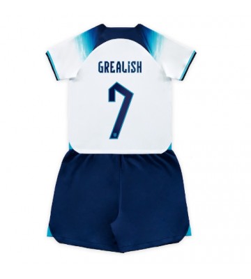 England Jack Grealish #7 Hemmaställ Barn VM 2022 Kortärmad (+ Korta byxor)